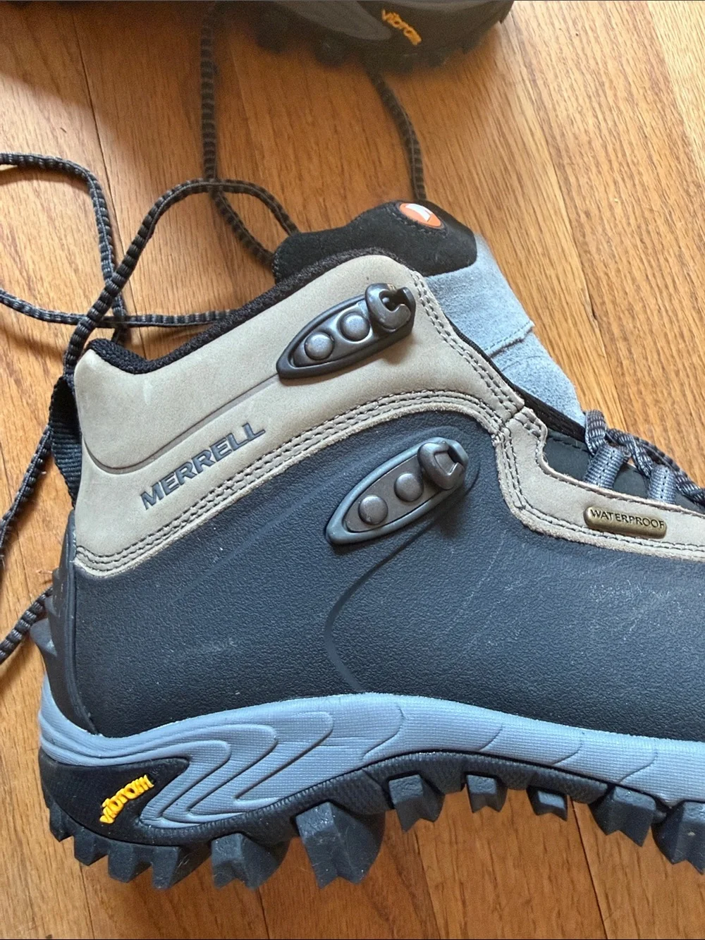 Merrell Men's Black and Gray Trail Waterproof Hiking Boots
